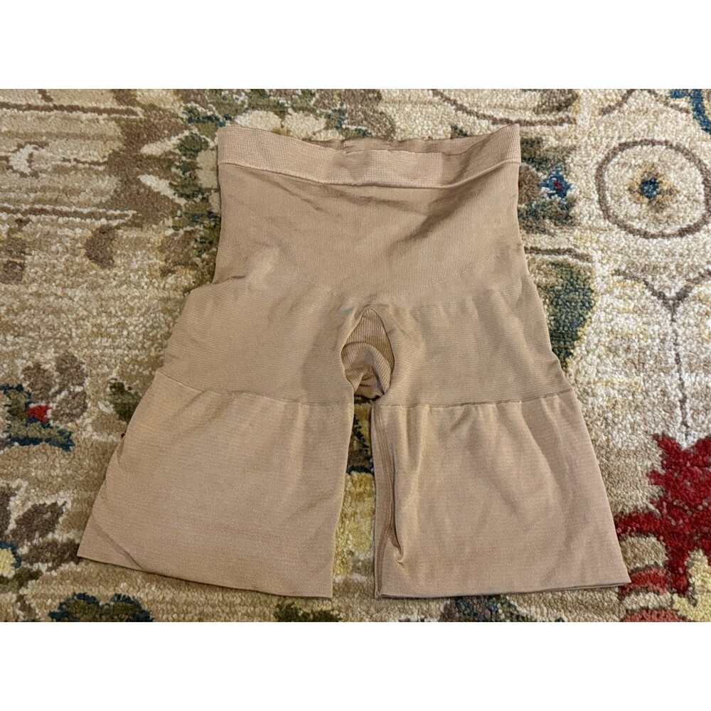 Spanx 'Oncore' High Waist Mid Thigh Shaper Shorts Shaping Nude M